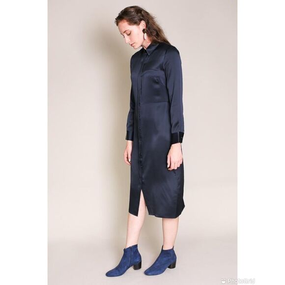 Jenni Kayne Satin Button Down Shirtdress - Picture 3 of 13